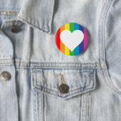 Badge Rond 5 Cm amour arc-en-ciel. (En situation)