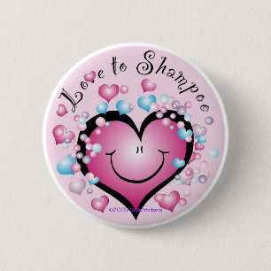 Badge Rond 5 Cm Amour au ©StyleStickers™ de bouton de shampooin