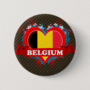 Badge Rond 5 Cm Amour Belgique du cru I