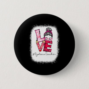 Badge Rond 5 Cm Amour Chignon Méssy Dyslexie Enseignant Saint Vale