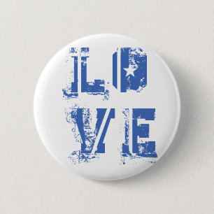 Badge Rond 5 Cm Amour dans le bleu urbain sale