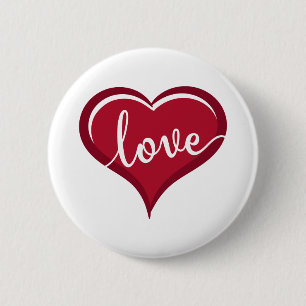 Badge Rond 5 Cm amour dans les valentines cardiaques