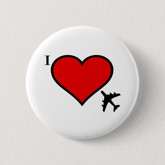 Badge Rond 5 Cm Amour d'avion (Devant)