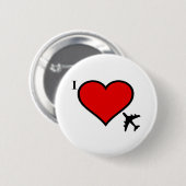 Badge Rond 5 Cm Amour d'avion (Devant & derrière)