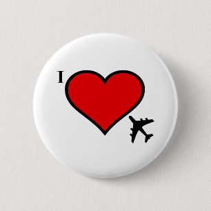 Badge Rond 5 Cm Amour d'avion