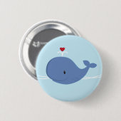 Badge Rond 5 Cm Amour de baleine (Devant & derrière)