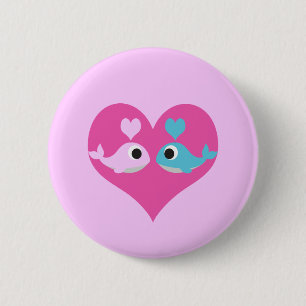 Badge Rond 5 Cm Amour de baleine mignonne