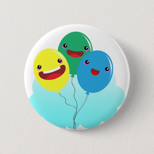 Badge Rond 5 Cm amour de ballons à voler (Devant)