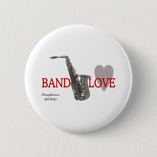 Badge Rond 5 Cm Amour de bande/ Saxophone (Devant)