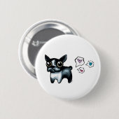 Badge Rond 5 Cm Amour de Boston Terrier (Devant & derrière)