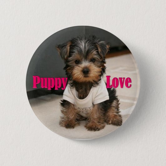 Badge Rond 5 Cm Amour de chiot (Devant)