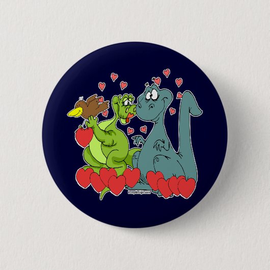 Badge Rond 5 Cm Amour de dinosaure (Devant)