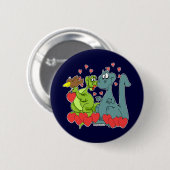 Badge Rond 5 Cm Amour de dinosaure (Devant & derrière)