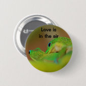 Badge Rond 5 Cm Amour de Gecko (Devant & derrière)