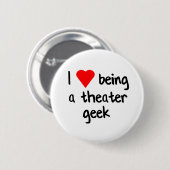 Badge Rond 5 Cm Amour de geek de théâtre (Devant & derrière)