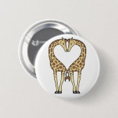 Badge Rond 5 Cm Amour de girafe (Devant & derrière)