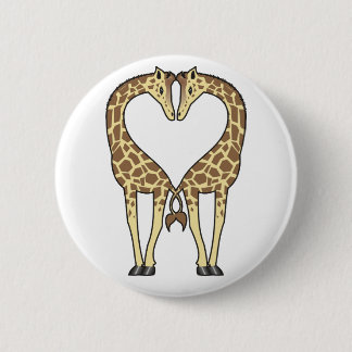 Badge Rond 5 Cm Amour de girafe