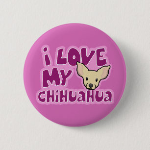 Badge Rond 5 Cm Amour de Kawaii I mon chiwawa