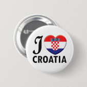 Badge Rond 5 Cm Amour de la Croatie (Devant & derrière)