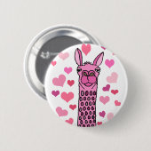 Badge Rond 5 Cm Amour de lama et art mignons de coeurs (Devant & derrière)