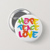 Badge Rond 5 Cm Amour de paix d'espoir (Devant & derrière)