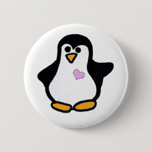 Badge Rond 5 Cm Amour de pingouin