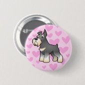 Badge Rond 5 Cm Amour de Schnauzer (Devant & derrière)