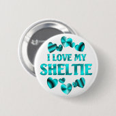 Badge Rond 5 Cm Amour de SHELTIE (Devant & derrière)
