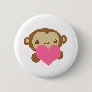 Badge Rond 5 Cm Amour de singe