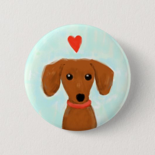 Badge Rond 5 Cm Amour de teckel (Devant)
