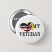 Badge Rond 5 Cm Amour de vétéran (Devant & derrière)