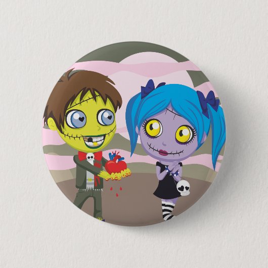 Badge Rond 5 Cm Amour de zombi (Devant)