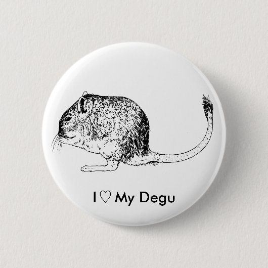 Badge Rond 5 Cm Amour Degus - goupilles (Devant)