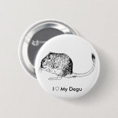 Badge Rond 5 Cm Amour Degus - goupilles (Devant & derrière)