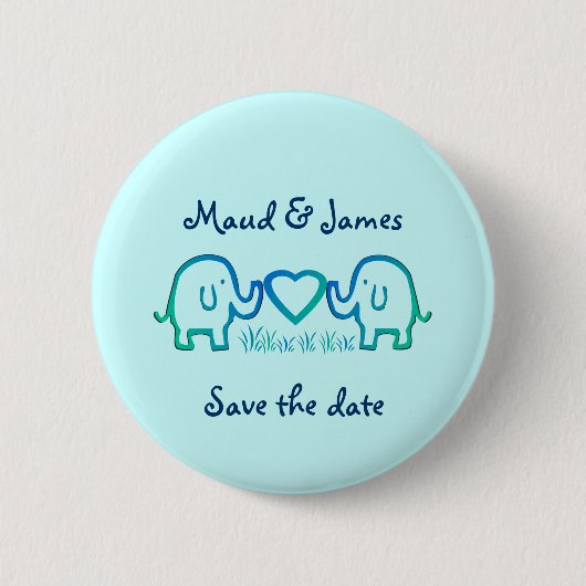 Badge Rond 5 Cm amour d'éléphant (Devant)
