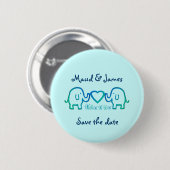 Badge Rond 5 Cm amour d'éléphant (Devant & derrière)