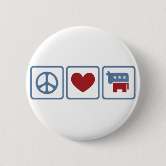 Badge Rond 5 Cm Amour Démocrate de paix
