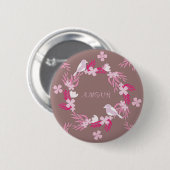 Badge Rond 5 Cm amour des oiseaux (Devant & derrière)