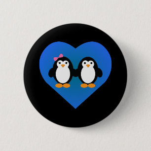 Badge Rond 5 Cm Amour des pingouins