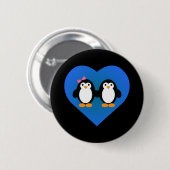 Badge Rond 5 Cm Amour des pingouins (Devant & derrière)
