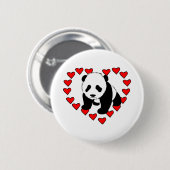 Badge Rond 5 Cm Amour d'ours panda (Devant & derrière)