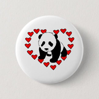 Badge Rond 5 Cm Amour d'ours panda
