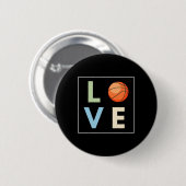 Badge Rond 5 Cm Amour du basket-ball (Devant & derrière)