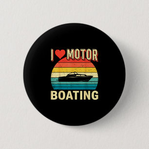 Badge Rond 5 Cm Amour du capitaine de bateau à moteur ponton lac