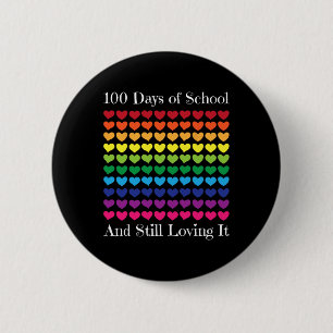 Badge Rond 5 Cm Amour Du Coeur 100 Jours De L'École Professeur Gar