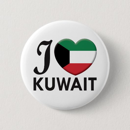 Badge Rond 5 Cm Amour du Kowéit (Devant)