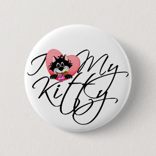 Badge Rond 5 Cm Amour du rose I mes T-shirts et cadeaux de Kitty