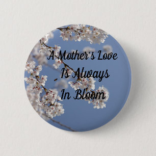 Badge Rond 5 Cm Amour d'une mère, belle, fleurs de cerisier