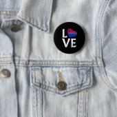 Badge Rond 5 Cm Amour empilé par fierté bisexuelle (En situation)