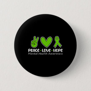 Badge Rond 5 Cm Amour Espoir Santé Mentale Sensibilisation Ruban V